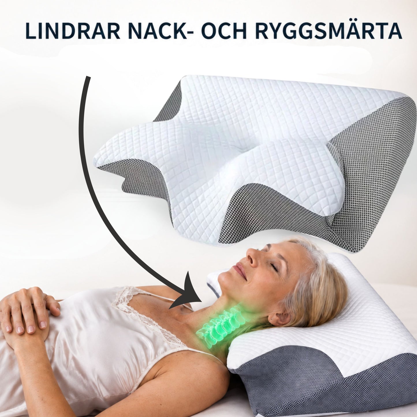 ORTOPEDISK KUDDE - LINDRAR NACK OCH RYGGSMÄRTA